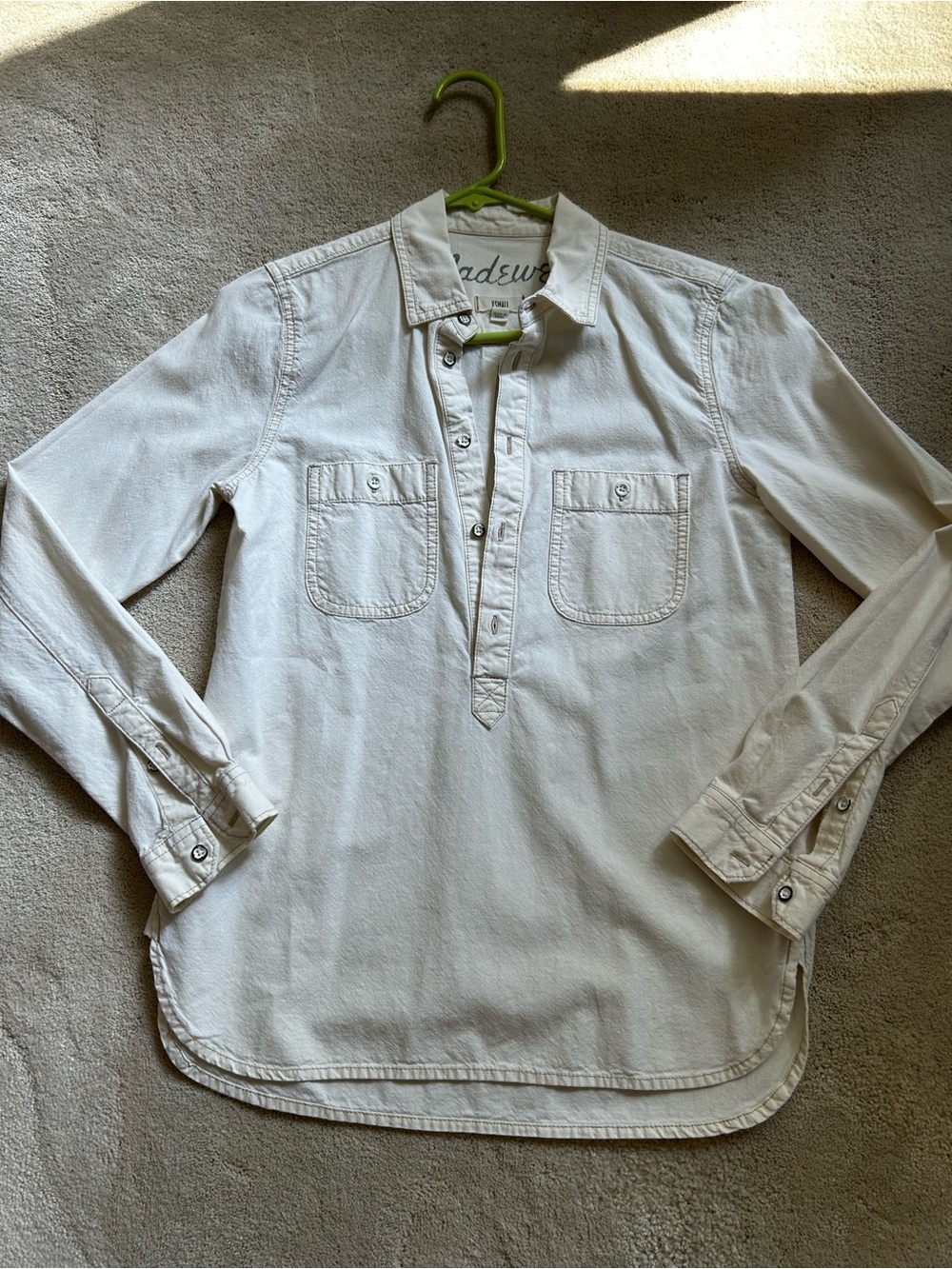Madewell Cream Button-Front Women's Popover Shirt